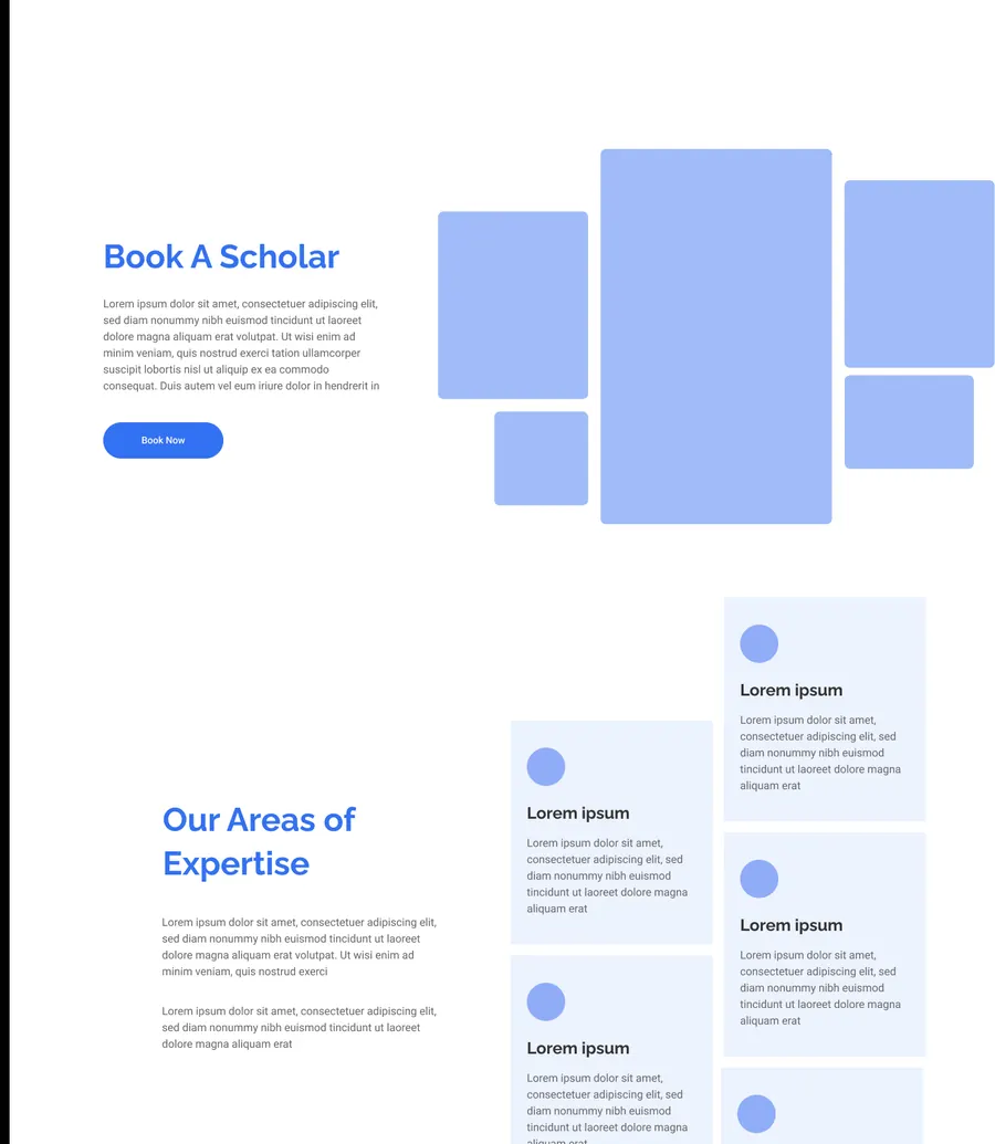 Book a Scholar wireframe